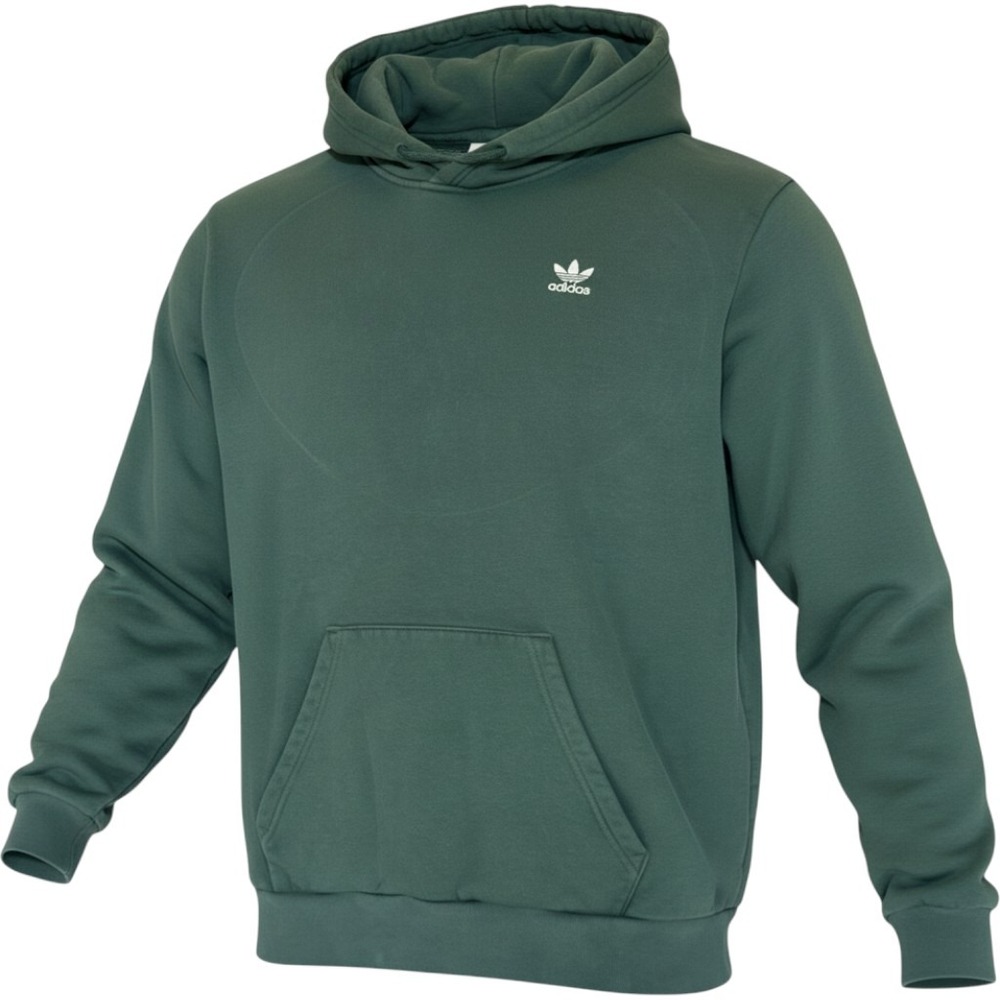 Adidas Hoodie Mens Medium Green Cotton Fleece Pullover Trefoil Logo Streetwear
